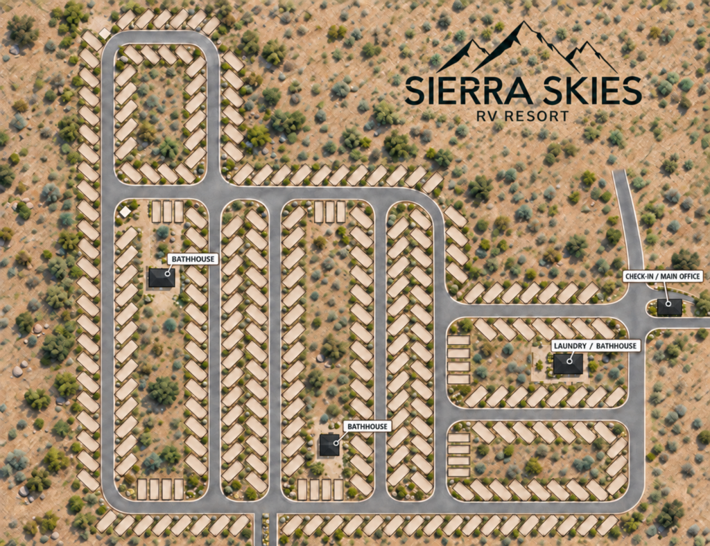 Sierra Skies RV Resort Site Plan Rendering